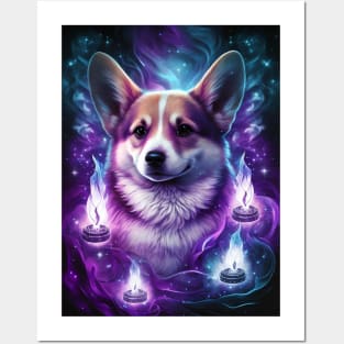 Glowing Corgi Posters and Art